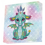 Ariel The Baby Dragon teemantmosaiik, 22 x 22