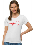 Naiste t-s&auml;rk Heartbeat, valge XL