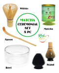 Matcha tee 80g + vispel + bambuslusikas + vispli hoidja + kahekordne klaasn&otilde;u