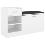 Jalatsipink vidaXL, valge, 94,5 x 31 x 57 cm, puitlaastplaat