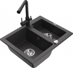 Graniidist k&ouml;&ouml;givalamu Mexen Carlos koos segisti ja valamuga, Black granite+Black