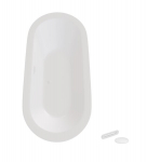 Vann Besco Victoria, 160 x 75 cm, ilma &auml;&auml;reta, sifooni ja &uuml;levooluga slim valge