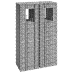 vidaXL gabioonkorvid 2 tk, 40 x 40 x 140 cm, raud, Sidabro