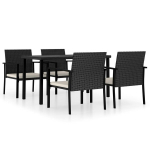 vidaXL 5-osaline aiam&ouml;&ouml;bli komplekt, pol&uuml;rotang, must