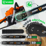 Bensiinikettsaag Wuber GCS-570, 5,7 hj, 2x juhtlatid (40/50 cm), 2x ketid, 2x &otilde;lid, 58 cm&sup3;