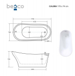 Vann Besco Calima Glam Silver, 170 x 74 cm, kuldsete k&auml;epidemetega