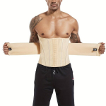 Meeste Korsett Talje Treener Kahe Rihmaga - Must ja Beež Valikud - Suure Elastsusega - Sobib Treeninguks ja Igap&auml;evaseks Kandmiseks - MISTHIN Br&auml;nd. , Oda