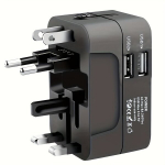 Reisiadapter, universaalne pistik, must