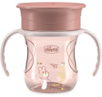 Lekkekindel tass eemaldatavate k&auml;epidemetega Chicco Perfect Cup, roosa, 12+ kuud, 200 ml