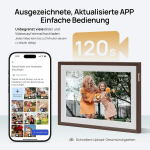 Digitaalne pildiraam Arzopa D10 Digitaalne pildiraam Wifi 10,1 tolli 32 Gb Tasuta Arzopa rakendus Jagage fotosid videoid Digitaalne pildiraam failihaldusega Ips Hd Puuteekraan Individuaalne &otilde;nnitluskaart kingituseks Pruun