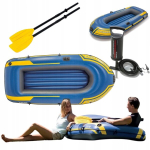 Luxprodukty Kalastus-, turismipontoon, pump, aerud, sinine komplekt, 2-le inimesele