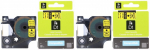 Dymo D1 45018 originaal teip 12mm must/kollane x2