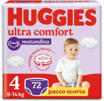 Huggies Ultra Comfort m&auml;hkmep&uuml;ksid suurus 4 (9-14kg) pakis 72 tk