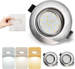 2 led s&uuml;vistatava kohtvalgusti komplekt 230 v 3 v&auml;rvi lame dimmerdatav led kohtvalgusti 5 w ip44 vannitoa s&uuml;vistatavad valgustid, 69&ndash;79 mm vannitoa s&uuml;vistatavad kohtvalgustid, reguleeritava nurgaga laekohtvalgusti vannituppa