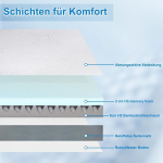 Zoelik kattemadrats 90 x 200 cm, 3d &otilde;huvooluga 8 cm k&otilde;rgune geelvaht madratsi kattemadrats, hingav memory foam madratsi kattemadrats voodile, vedruvoodile, diivanvoodile