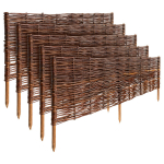 Creative Home 5-osaline vitstest aiapiirde komplekt | 100 x 40 cm (+/- 1 cm) | Aia&auml;&auml;rised peenarde piiritlemiseks | Muruservale | Dekoratiivne piirdeaed | Sobib suurep&auml;raselt aeda