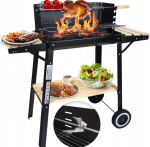 Gotel s&ouml;egrill 3 riiuli, rataste, grilli, vardaga, mobiilse, kaasaskantava ja suure aiaga