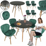 Kontrast m&ouml;&ouml;blikomplekt k&ouml;&ouml;ki, elutuppa, laud Mia fi80 must + 4x toolid Zoe Mix