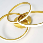 Kuldne LED laelamp 42 cm &ndash; lofti stiilis plafon puldiga, 3 valgusv&auml;rvi