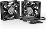 Kahekordne Usb ventilaator 80mm 3 kiiruse reguleerimisega 2 &uuml;hes