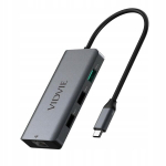 Adapter Hub Vidvie Hub01 1xusb 3.0+2xusb 2.0+1xhdmi+1xrj45+1xpd+type C hall