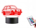 Lambi klaasil Maluch Fiat 126p 3d Led Rgb + pult 16 v&auml;rvi