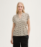 Tom Tailor Naiste Pluus 1047065*38058, naturaalvalge/must