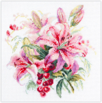 Tikkimiskomplekt Magic Needle "Pink Lilies" 70-06