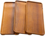 Wlwnwft puidust kandik, dekoratiivne kandik, puit, 3-osaline komplekt, akaatsiapuidust serveerimiskandik, 36 x 14 cm, puidust kandik, dekoratiivne kandik, serveerimisalus, ristk&uuml;likukujuline magustoitude, kosmeetika, ehete, k&uuml;&uuml;nalde jaoks