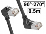 Patchcord Kat.6a Pimf varjestatud Rj45-rj45 1:1 nurga all 90st-270st 0.5m