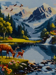 Numbrite j&auml;rgi maalimine raamiga &Scaron;veitsi m&auml;ed 40x50cm