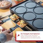 Solis 5 in 1 lauagrill 791 raclette 8 inimesele - raclette + lauagrill + wok + pitsagrill + krepid - elektrigrill - 1400 w - roostevaba teras