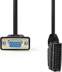Nedis Scart kaabel - Scart isane - Vga emane - Nikeldatud - 480p - 2.00 m - &Uuml;mmargune - Pvc - Must - Silt