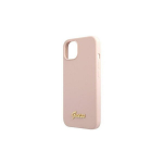 Guess &uuml;mbris iPhone 13 Pro Max 6.7 GUHMP13XLSLMGLP heleroosa k&otilde;va &uuml;mbris jaoks Silicone Script Gold Logo Magsafe