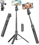 Gahenwo 173 cm selfipulk-statiiv, monopod statiiv action-kaamerale, k&otilde;ik-&uuml;hes mobiiltelefoni statiiv kaugjuhtimispuldiga, kaasaskantav reisitelefoni statiiv, foto-videokomplektid, mis &uuml;hilduvad Iphone'iga