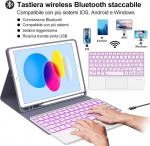 Winchking klaviatuur ipad a16 11/10 p&otilde;lvkonnale (2025/2022) puuteplaadiga, kaaned klaviatuuriga ipad 11 gen 11 tolli/10 gen 10,9 tolli jaoks, bluetooth magnetiline taustavalgustusega qwerty klaviatuur, lilla