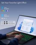 Timovo klaviatuur, &uuml;hilduv Microsoft Surface Pro 7 Plus/pro 7/pro 6/pro 4/pro 3/pro 2017-ga, juhtmevaba bluetooth klaviatuur 7 v&auml;rvi led taustavalgustusega, Qwertz, saksa paigutus, hall