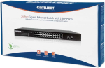 Intellinet Fast Ethernet kontori l&uuml;liti metallist lauaarvutile, must, 24 porti (2 Sfp porti)