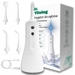 Juhtmevaba suuvesiir, valge, 300 ml, 5 režiimi, 4 otsikut, USB laadimine