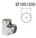 Isoleeritud T-t&uuml;kk 90&deg; koos adapteriga. D-100/200 mm.