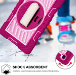 Erdararipro tahvelarvuti &uuml;mbris samsung galaxy tab a7 (2020/2022) jaoks, armas p&otilde;rutuskindel multifilmi&uuml;mbris 360&deg; p&ouml;&ouml;ratava aluse ja k&auml;erihmaga, &otilde;larihm, roosipunane + roosa