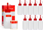 10 x 100 ml Hdpe pudelid punase v&otilde;i tilguti korgiga