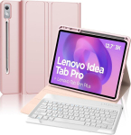 Fogari klaviatuurikohver Lenovo Idea Tab Pro 2025 jaoks - Klaviatuur Lenovo Idea Tab Pro tahvelarvutile 12.7 tolli, magnetiline klaviatuur, Bluetooth juhtmevaba Azerty, kaitse&uuml;mbris pliiatsi hoidjaga (roosa)