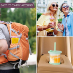 Bossjoy 2 tk 750 ml / 24 oz plastmassist veepudelid, joogitopsid kaane ja k&otilde;rrega, bubble tea topsid k&otilde;rrega, Bpa-vaba, toidule ohutu, s&uuml;gavk&uuml;lmikukindel, suure mahutavusega