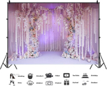Yongfoto 2,2 x 1,5 m pol&uuml;ester fototaust romantiline pulmakaar orhideed ja roosid kaunistatud sisemine fotograafia taust s&otilde;brap&auml;eva pulmapeo dekoratsioon fotostuudio taustad