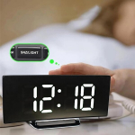 Retoo &auml;ratuskell digitaalne Led digitaalkell reisi&auml;ratuskell elektrooniline lauakell patareitoitega Usb laadimine kaasaskantav peegel&auml;ratuskell 2 &auml;ratuse kordusfunktsiooniga kalender temperatuur must