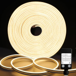 Dbfairy led riba 10 m, 24 v dimmerdatav neon led riba taimeri l&uuml;litiga, ip65 veekindel led riba 2700 k, silikoonist paindlik led riba v&auml;litingimustesse elutuppa, magamistuppa, kodu kaunistamiseks (soe valge)