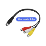 Vgol 2 x 4 kontaktiga S-video kuni 3 Rca Av emane kaabel Telerile/hdtv-le, videokaamerale, Cd-m&auml;ngijale, videomakile, Dvr-ile, Pvr-ile, Dvd-m&auml;ngijale, digiboksile, arvutile, s&uuml;learvutile, telerile 0.3m