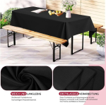 2 tk Premium &otilde;lle telgi laudlina 260 x 110 cm, mustad &otilde;lle laudlinad &otilde;lle telgi komplektile, l&auml;bipaistmatud pol&uuml;ester &otilde;lle laudlinad, pestavad laudlinad v&auml;libankettide jaoks (must)