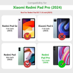 Casafuny &uuml;mbris xiaomi redmi pad pro 12.1 tolli 2024 jaoks, premium pu nahast &auml;ri multi-angle folio kaitse&uuml;mbris dokumendipesadega tahvelarvutile xiaomi redmi pad pro 12.1 tolli 2024, pruun